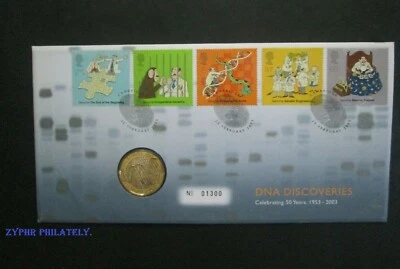 Great Britain GB - "LETTERS OF LIFE ~ DNA DISCOVERIES" £2 Coin Cover PNC 2003 - Image 1 of 4