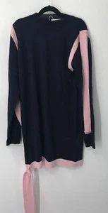MSGM Kids navy pink trim wool blend sweater dress sz 14y - Picture 1 of 4