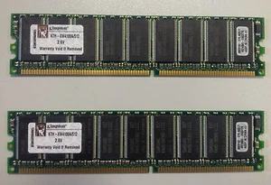 2 MODULOS MEMORIA 512Mb KTH-XW4100A/512 DDR KINGSTON (PC3200 400MHz) - Imagen 1 de 1