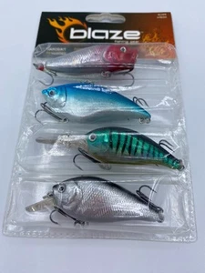 Blaze Hard Bait Fishing Lures, Bass, Walleye, Pike, Fisherman's 4 Pack New! - Picture 1 of 3