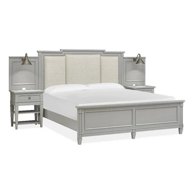 Cama de pared tapizada Magnussen Home Glenbrook Pebble King Foto 1 de 4