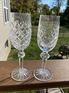 2er Set Waterford Kristall Powerscourt SEKTFLÖTEN GLÄSER Top Zustand - Bild 1 von 6