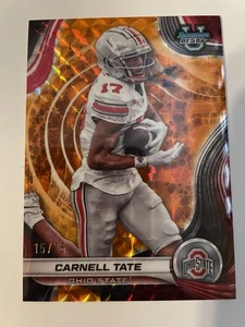 Carnell Tate #15/25 2024 Bowman Best No.47 Orange Refractor Ohio State Buckeyes - Picture 1 of 3