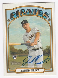 2021 Topps Heritage Jared Oliva Pittsburgh Pirates Autograph Auto Card - Picture 1 of 1