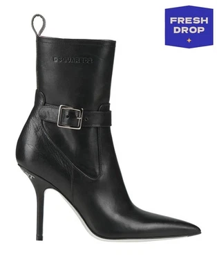 PVP €1000 DSQUARED2 Botines de Cuero US7.5 UK5.5 EU39 Negro Hecho en Italia Foto 1 de 4