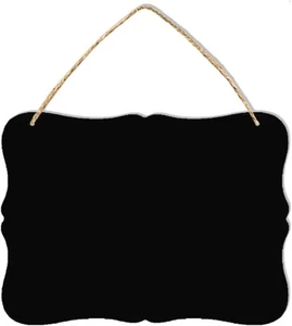Wooden Double Sided Hanging Chalkboard Signs, 23"W x 17"H, Rectangle 03  - Picture 1 of 3