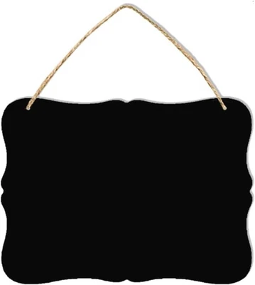 Wooden Double Sided Hanging Chalkboard Signs, 23"W x 17"H, Rectangle 03  - Image 1 of 3