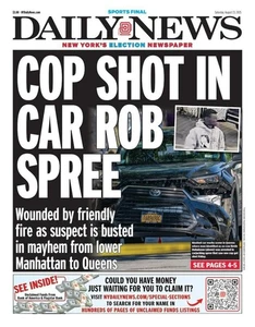 NEW YORK DAILY NEWS PERIÓDICO POLICÍA DISPARADO EN COCHE ROB SPREE 23/08/25 - Imagen 1 de 1