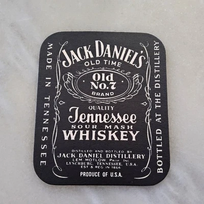 Jack Daniels Old No. 7 Brand Whiskey Bar Coaster Black Tennessee Distillery - Image 1 of 3