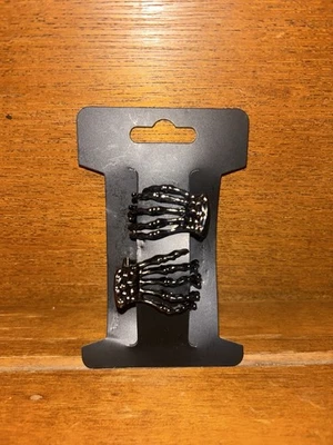 1 Комплект (2) Хэллоуин скелет зажимы готический волосы когти маленький, но сильный - Изображение 1 из 4