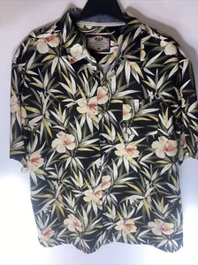 Men's Bahama Bay Club Hawaiian Floral Multicolored Black Shirt Size XXL Vacation - Picture 1 of 9
