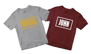 Personalised Couple Single Your Name T-shirt Love Friendship Wedding Funny Gifts - Picture 1 of 15