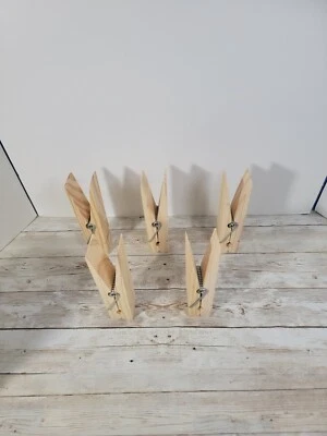 Lote de 6" de 5 prendedores de madera jumbo lisos artesanías lavandería hágalo usted mismo sin terminar Foto 1 de 4