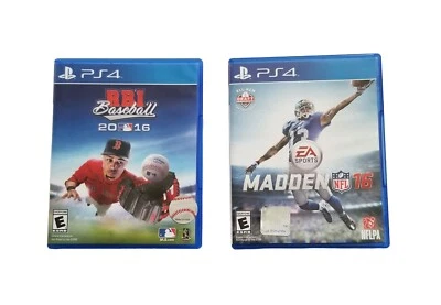 PS4 Game Lot Rbi Baseball 2016 / Madden 16 Tested Working Clean PlayStation 4 - Image 1 of 4