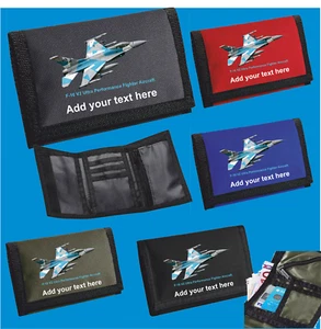 Custom Decorated Tri-Fold Ripper Wallet aviation F16V2 Fighter Image Fathers Day - Picture 1 of 24