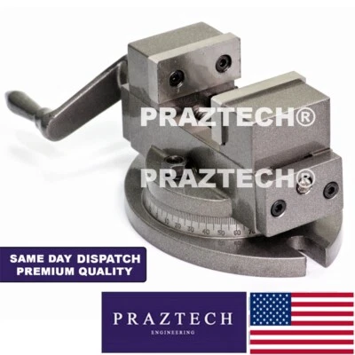 PRAZTECH® USA - 2 Inch Mini Self Centering Vise with Swivel Length Base | Super Precision