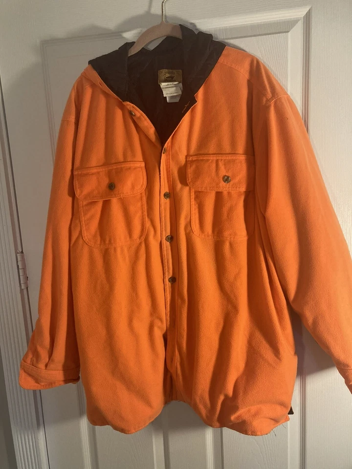 Duxbak Orange Men's Hooded Vintage Hunting Jacket Size XL Reg 46-48 D35193BZ - Image 1 of 4