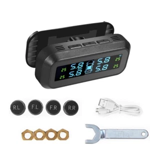 TPMS Car Tire Pressure Alarm Monitor System 4 Sensors Digital Display TPMS - Picture 1 of 8