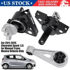 3Pcs Engine Motor & Transmission Mount for 2011-2015 Chevrolet Spark Manual 1.2L - Picture 1 of 12