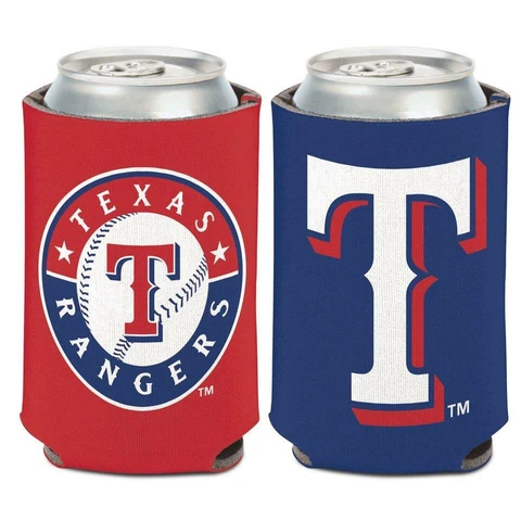 Texas Rangers 12oz Two Sided Can Cooler [NEW] MLB Coozie Koozie Beer Drink Cover
