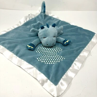 Детское защитное одеяло Douglas Blue Dragon милое плюшевое с атласной отделкой - Изображение 1 из 4