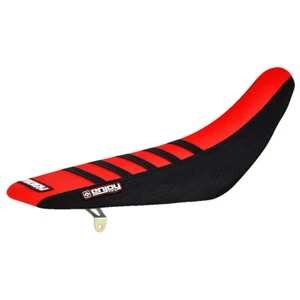 Honda CRF 110 2020-2022 cubierta de asiento de Enjoy MFG negra y roja con costillas negras #234 - Imagen 1 de 3