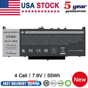 7.6V 55Wh J60J5 Battery for Dell Latitude E7270 E7470 R1V85 MC34Y 1W2Y2 WYWJ2 - Picture 1 of 8