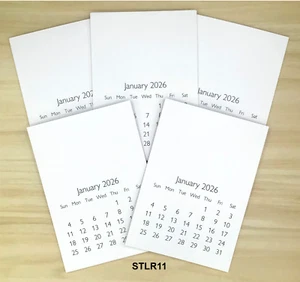 2026 Blank Mini Calendar 3.5" x 5" (R LOT of 5) DECORATE, STAMP, DIY, SCRAPBOOK - Picture 1 of 2