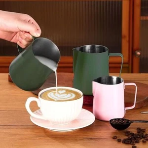 Kaffee Milch Aufschäumkanne Kanne 304 Edelstahl Profi Cafe Utensil - Bild 1 von 14