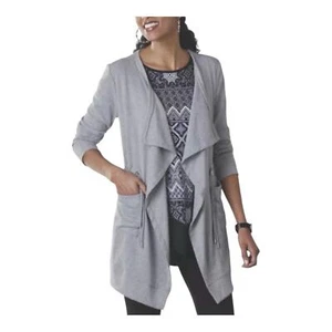 size L Midnight Velvet Catalog Cardigan Casual Sweatshirt Thigh Duster Shacket - Imagen 1 de 14