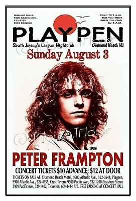 PETER FRAMPTON 1986 THE PLAYPEN Diamond Beach NJ CONCERT POSTER Sign