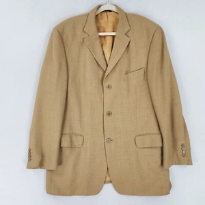 Marks and Spencer Jacket Mens 44 Tan Gold Wool Blend Suit Blazer Three Button - Picture 1 of 15