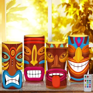 Tiamon Tribal Tiki Flameless Candles Led Hawaiian Battery Operated... - Picture 1 of 7