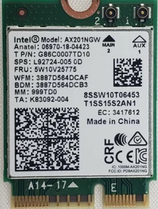 Intel® Wi-Fi 6 AX201 Dual Band 802.11ax WiFi/BT 5.2 Wireless Card - Picture 1 of 2