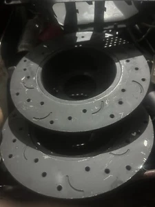 B5 1995-2001 Audi A4 Hawk Performance Talon Cross-Drilled and Slotted Rear - Picture 1 of 1