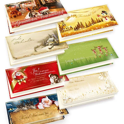 TATMOTIVE Weihnachtskarten Set hochwertig Motive zur Wahl 10-100 Sets, selbst bedrucken