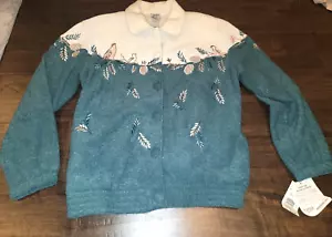 Teddi Petites Button Up Fleece Jacket Vintage size PM Medium Fall Women's NWT - Picture 1 of 12