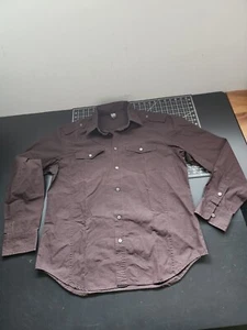 Globe Shirt Men's Size Large Brown Button Up Long Sleeve Skater Shirt - Picture 1 of 10