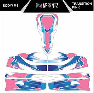 M6 TRANSITION PINK TONYKART STYLE FULL KART STICKER KIT TO FIT M6 BODY - Picture 1 of 3