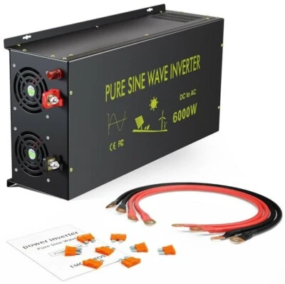 6000W Pure Sine Wave power Inverter 60V to 110V 220V RV/Truck/Car/Home Solar - Image 1 of 4