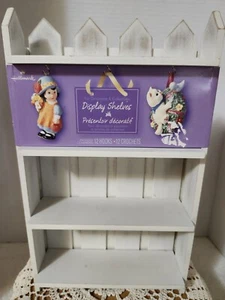 Hallmark Display Shelf For Miniature Ornaments White Fence 12 hooks - Picture 1 of 12