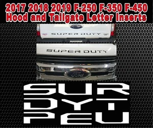 Ford Super Duty 2017 2018 2019 Hood + Tailgate Letter Inserts Vinyl Decal  - Picture 1 of 1