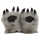 Faux Bear Wolf Gloves Furry Claw Mitts Halloween Cosplay