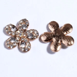 20PCS 18MM New Metal Silver Button For Clothing Rhinestone Crystal Buttons - Picture 1 of 3