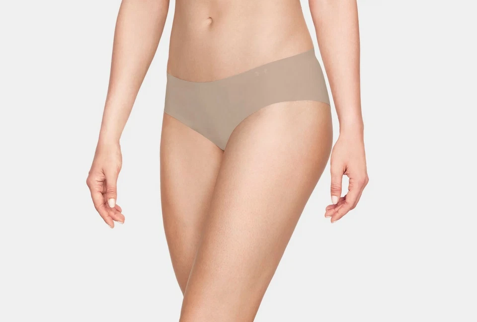 Paquete de 3 tangas Under Armour Pure Stretch beige talla S 3695 para mujer Foto 1 de 1