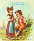 1877 Calendar Lovely Kids Costumes, Robes Parfumerie Paris Victorian Card F84