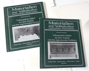 BUCH Deutsche Volksmöbel Niedersachsen Holzstamm Mitgift Truhe geschnitzt Artland - Bild 1 von 6