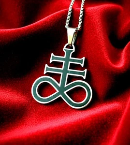 Brimstone  1" Church of Satan Leviathan Satanic Cross occult goth alt - Picture 1 of 4