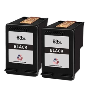 Compatible Ink Cartridge For HP 63XL Twin Black-USA - Picture 1 of 2