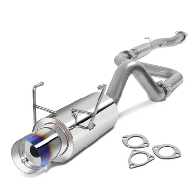Sistema de escape CatBack punta silenciador quemada redonda de 4,5" para Honda Civic Del Sol 93-97 Foto 1 de 4